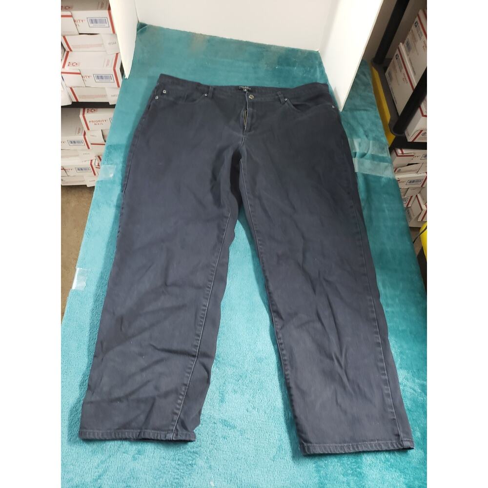 Talbots Jeans Size 18 Womens Black Pants Stretch Mid Rise Ladies Slim Ankle